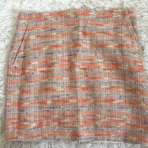 J. Crew pastel woven knit skirt above knee, size 4,